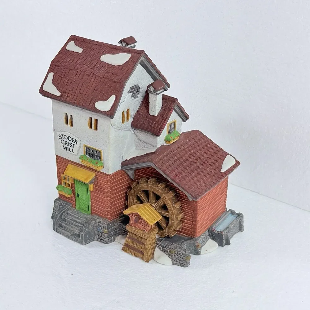 Vintage Department 56 Alpine Village Stoder Grist Mill Retired 59536 EUC